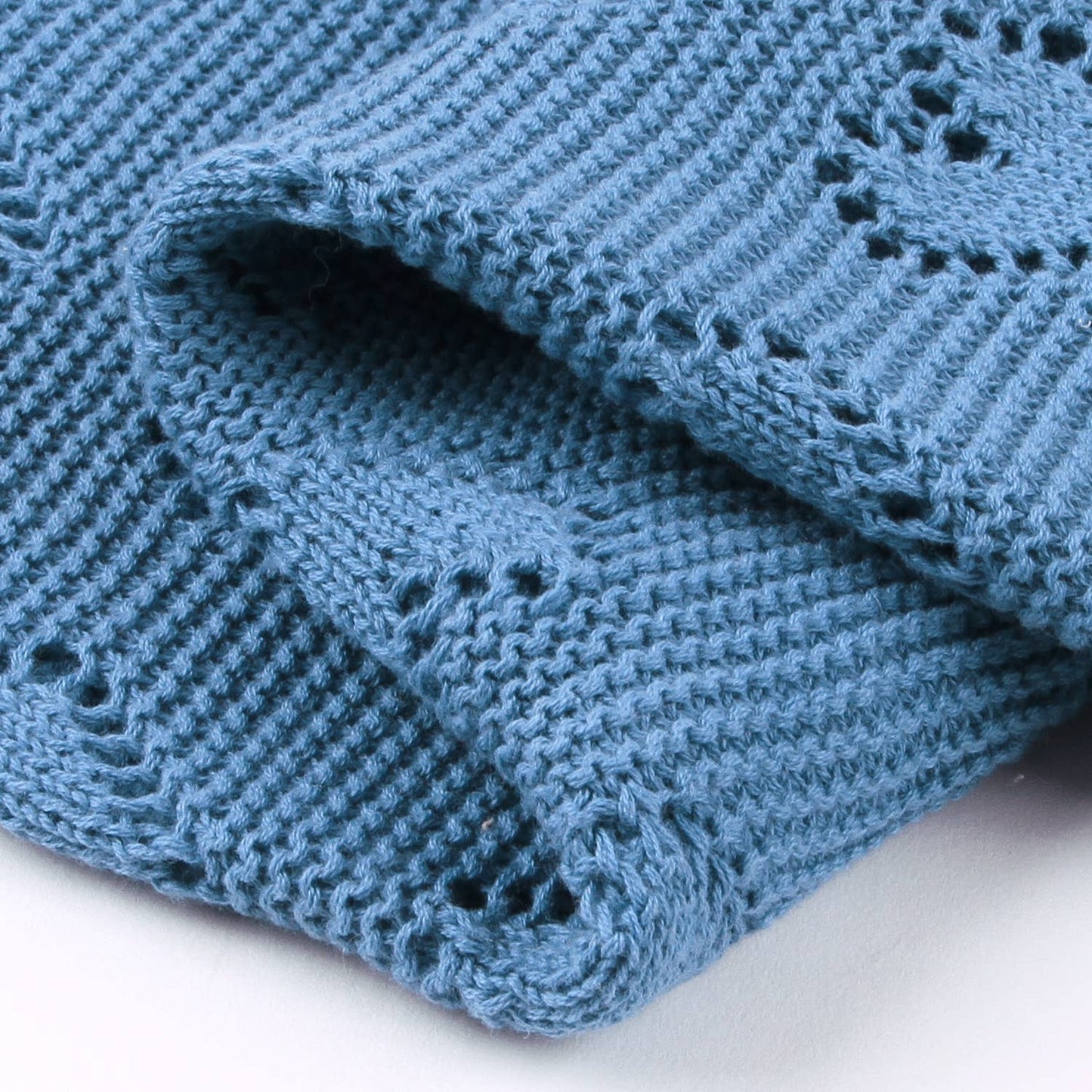 100% Luxury Cotton Receiving Swaddle Baby Blanket - Heart Bleu La La