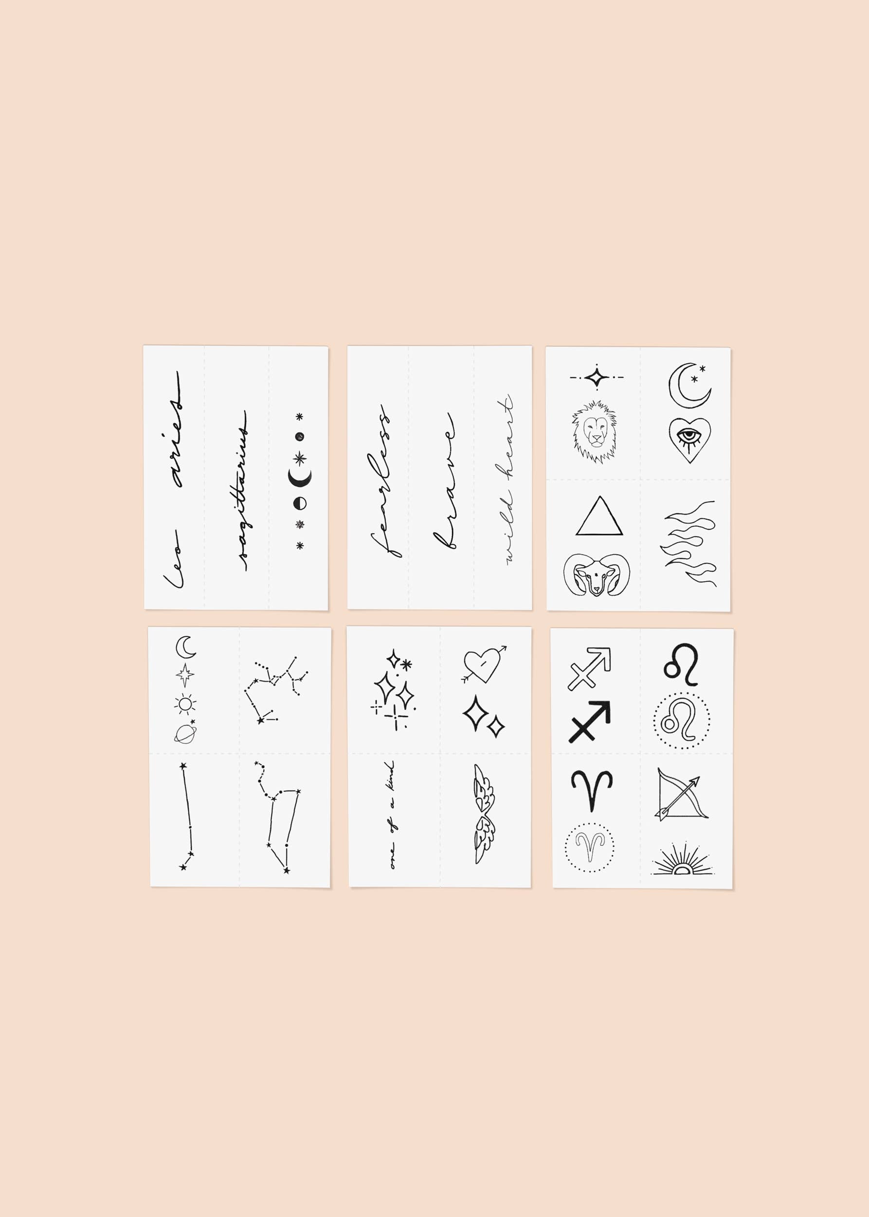 Zodiac Collection: Fire Signs Temporary Tattoo Pack INKED by Dani