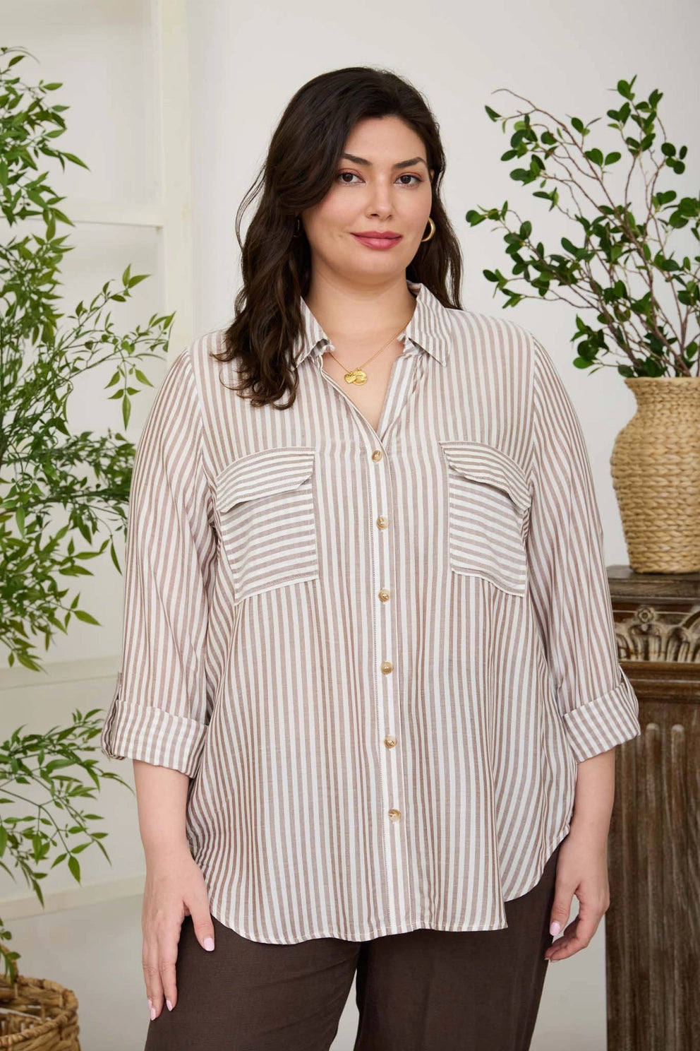 Stripe Collared Button Down Shirt