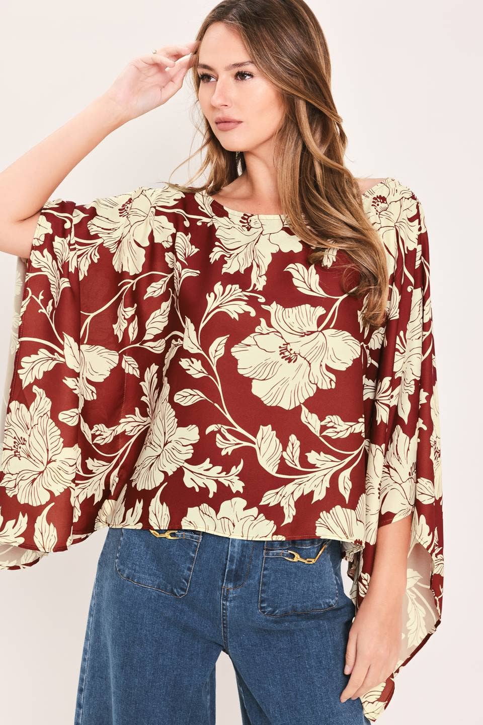 Printed woven top