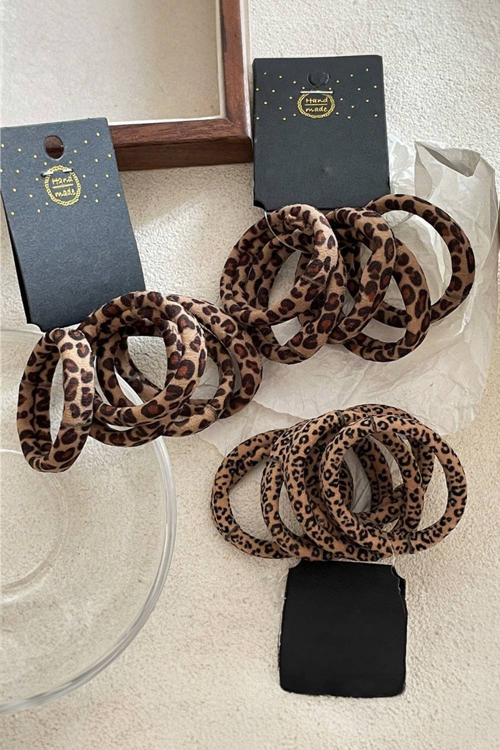 Leopard Elastic Hair Tie 5pcs Set