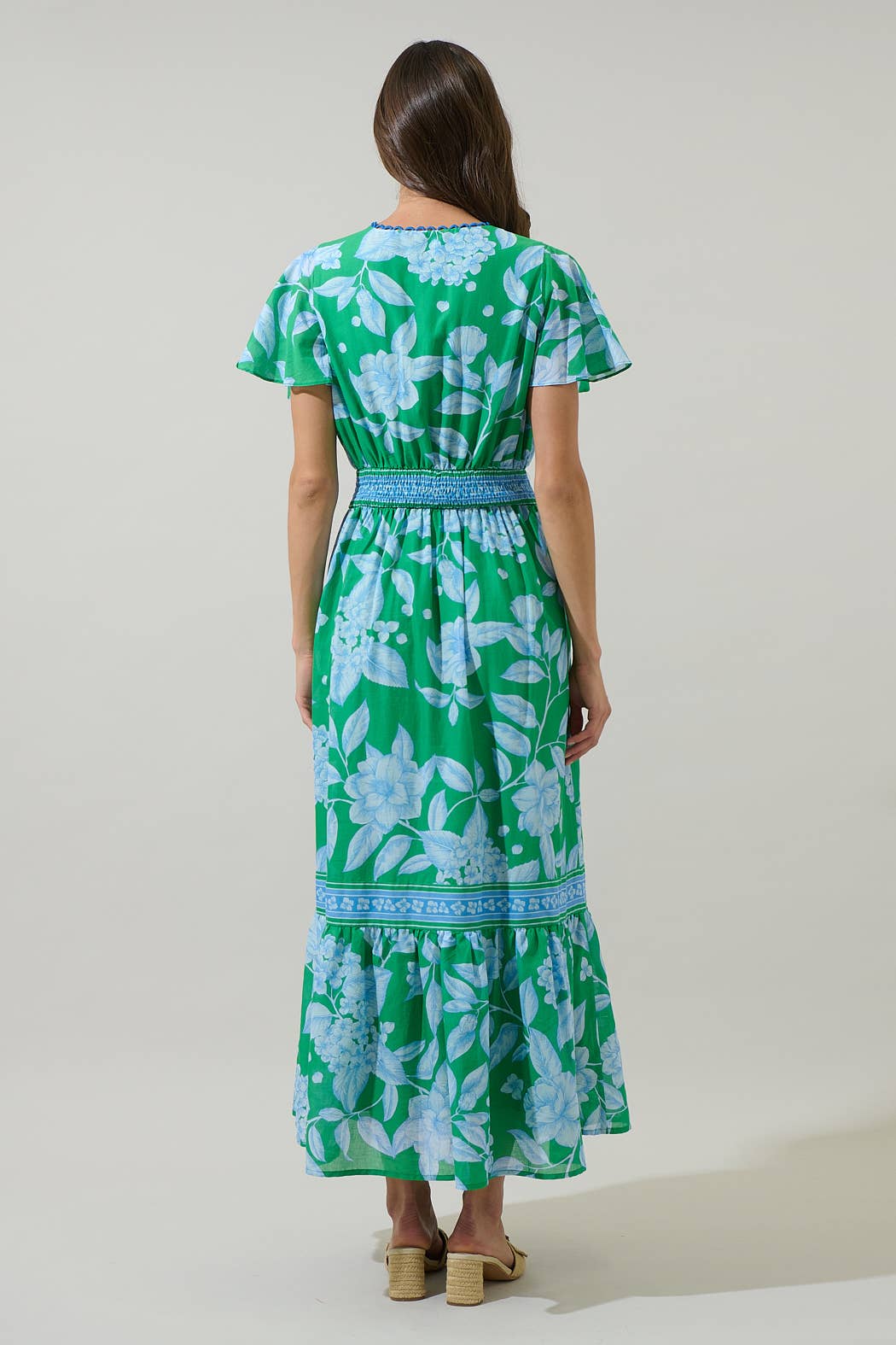Verbena Floral Ingrida Surplice Maxi Dress
