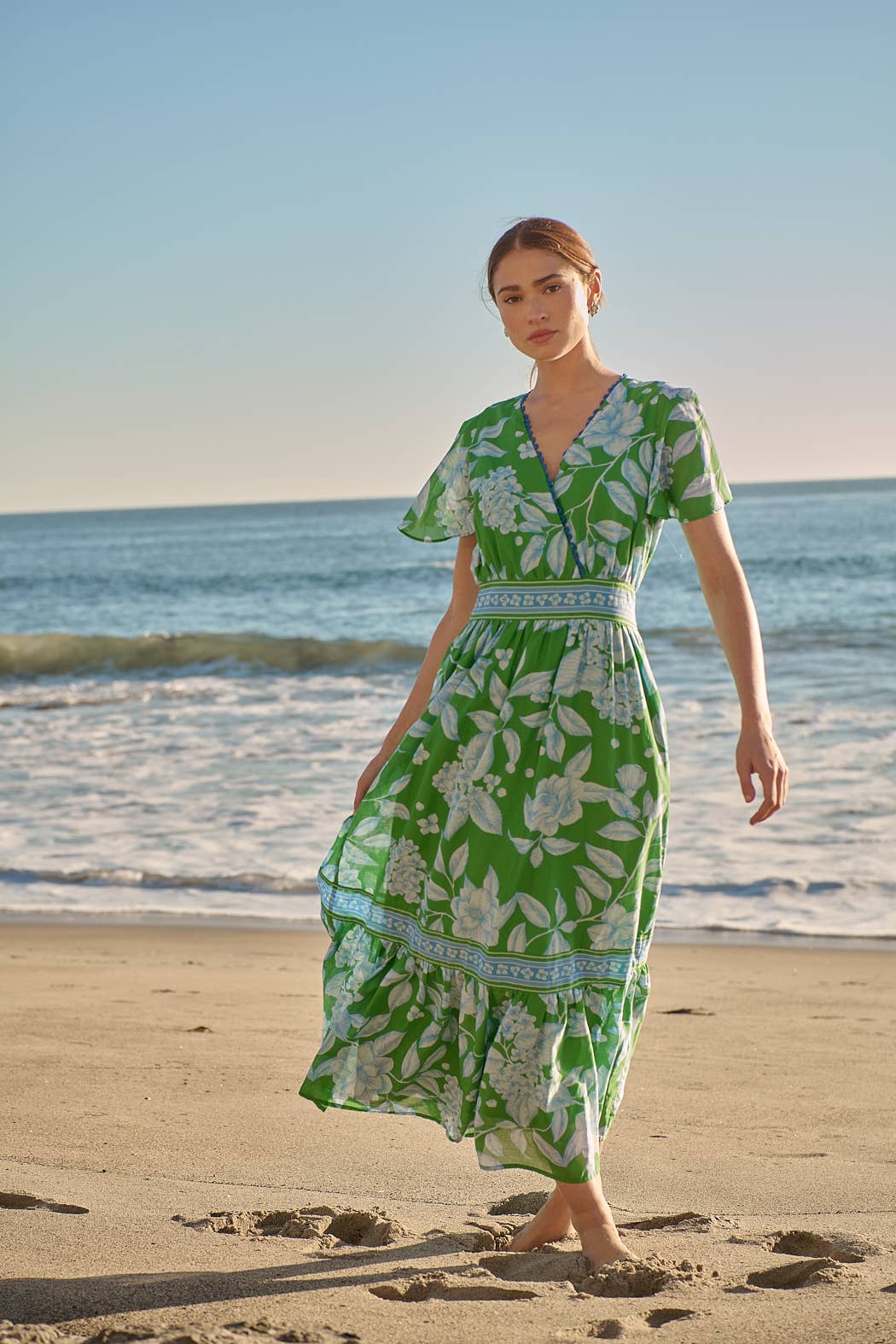 Verbena Floral Ingrida Surplice Maxi Dress