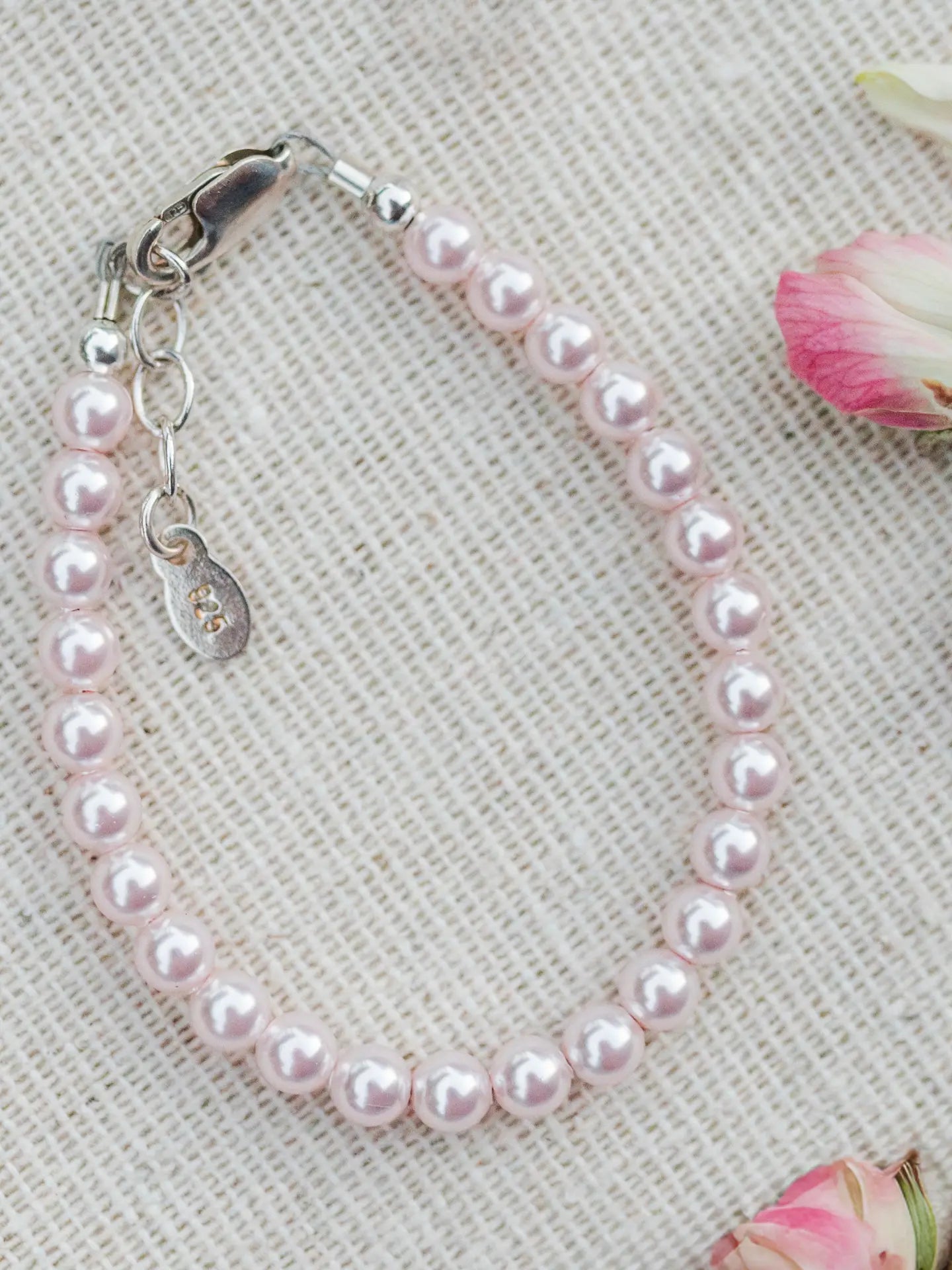 Jami - Sterling Silver Pink Pearl Baby Girl & Children's Bracelet Cherished Moments