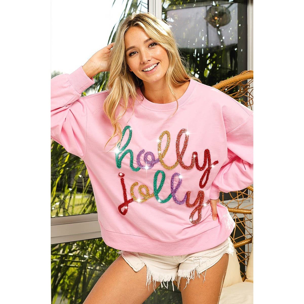 HOLLY JOLLY CHRISTMAS FRENCH TERRY PULLOVER