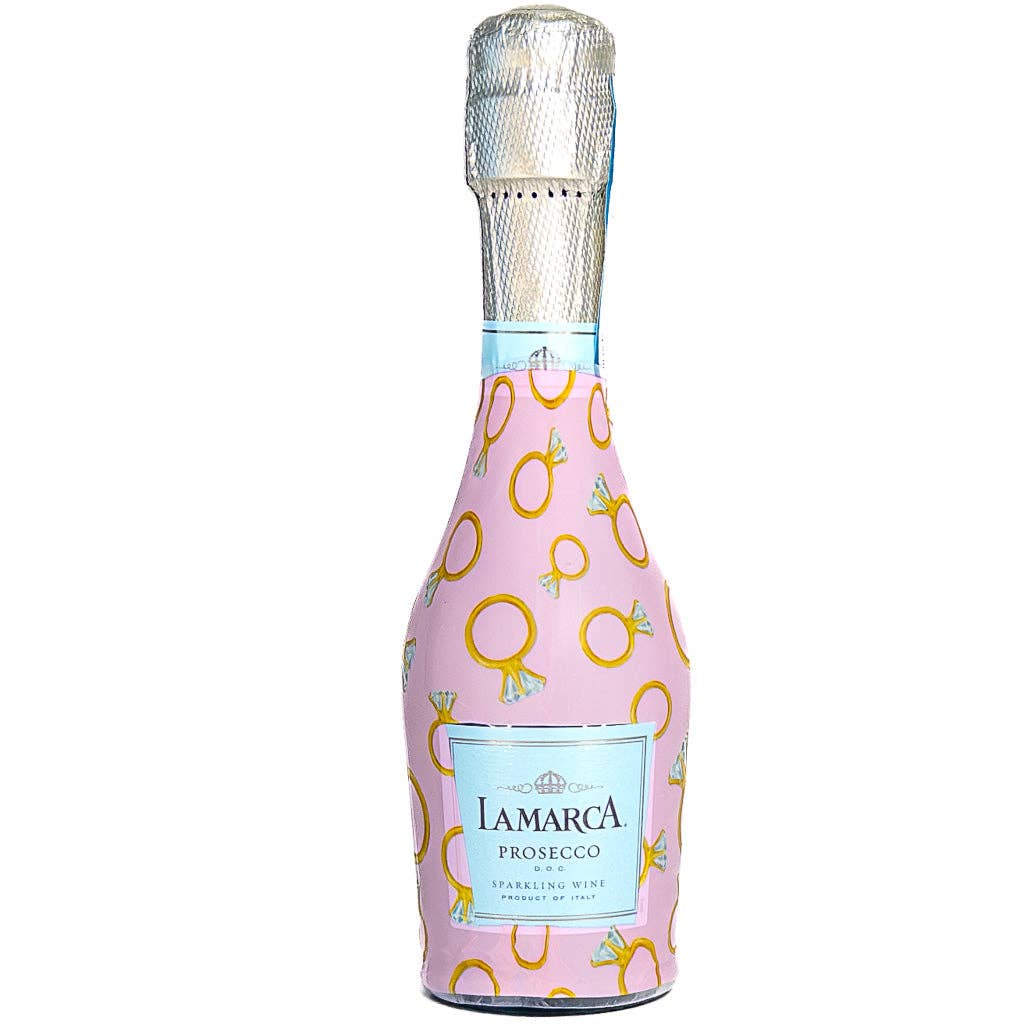 Beau Bottles Pink Engagement Ring - MINI Prosecco Collection - Set of 6 (Wraps Only)