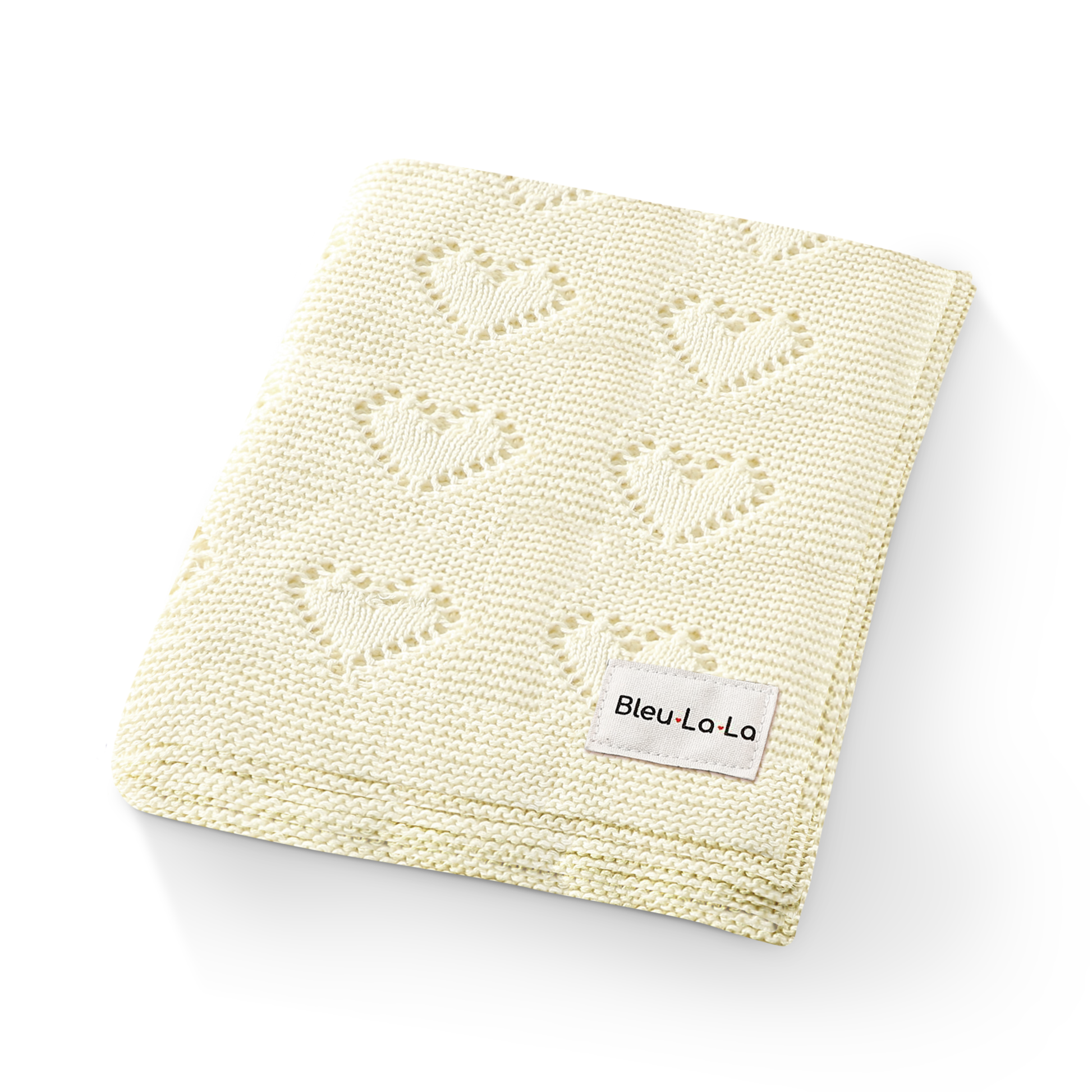 100% Luxury Cotton Receiving Swaddle Baby Blanket - Heart Bleu La La
