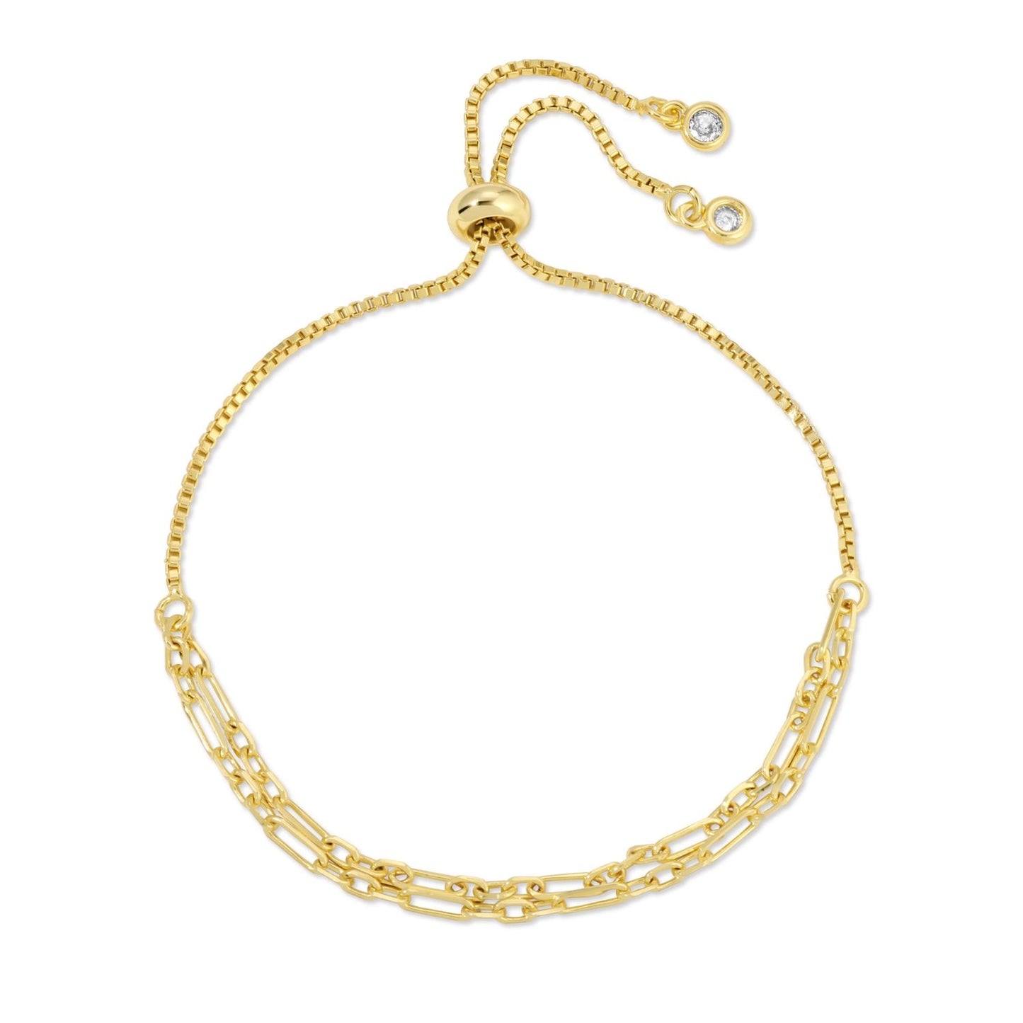 Double Round and Link Chain Pulley Bracelet