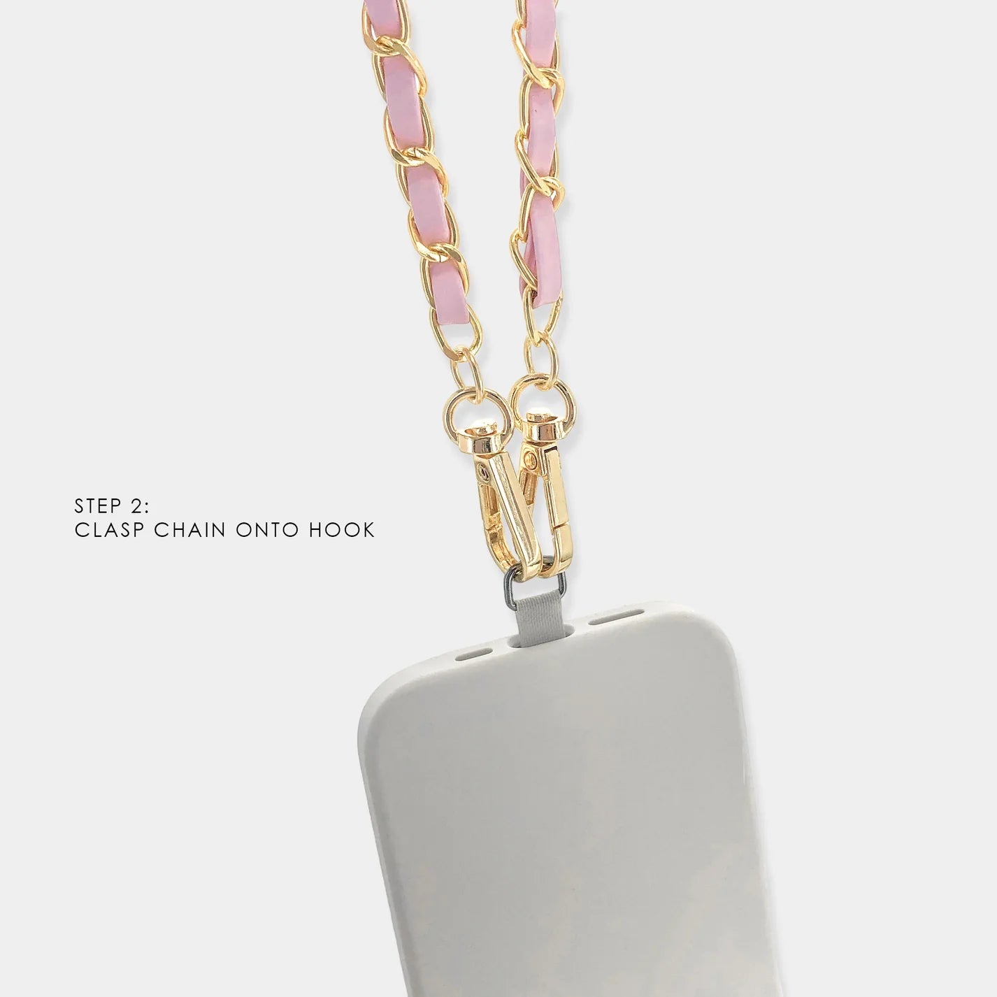 Vegan Leather and Pearl Phone Chain with Rose Charm OMG Blings