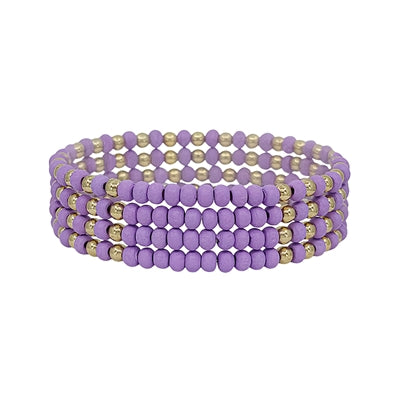 Wood and Gold Bead Set of 4 Bracelets WHAT'S HOT