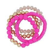 Rubber Bead Bracelet Set of 4 WHAT'S HOT