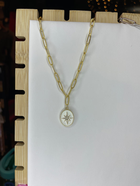 Medium North Star Oval Disk Charm
