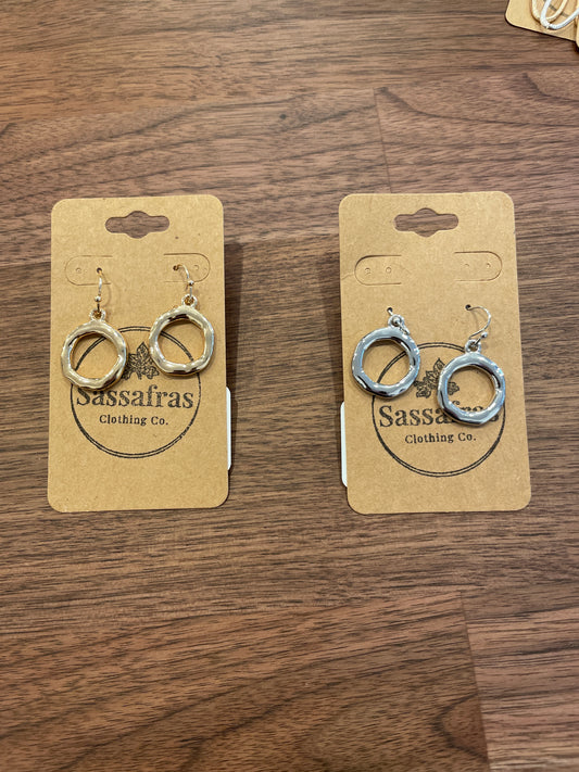 Organic Circle Dangle Earrings SOIREE LINE