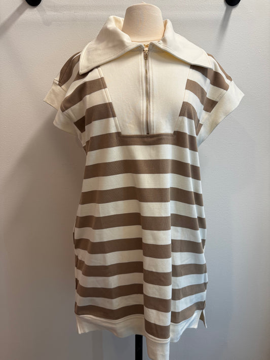 Striped Sailor Collared Dress