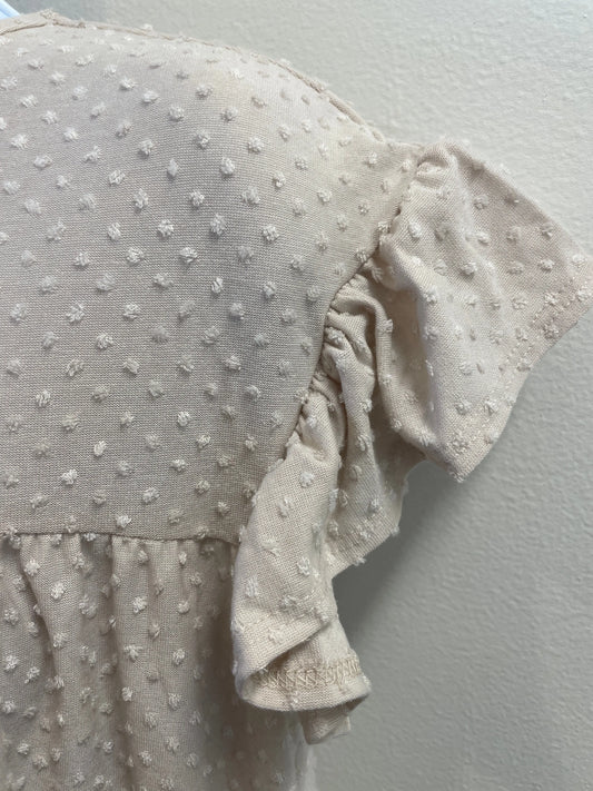 Swiss Dot Ruffle Dress Perfect Peach