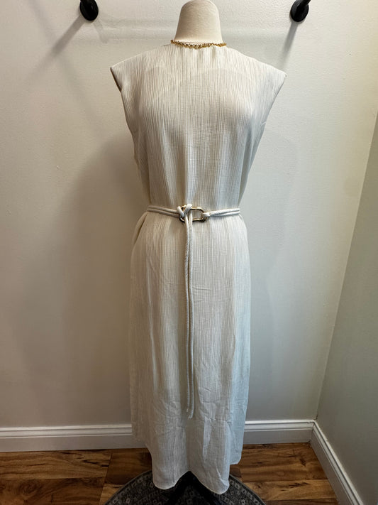 Flowy Sleeveless Tunic Dress with Rope Tie Belt