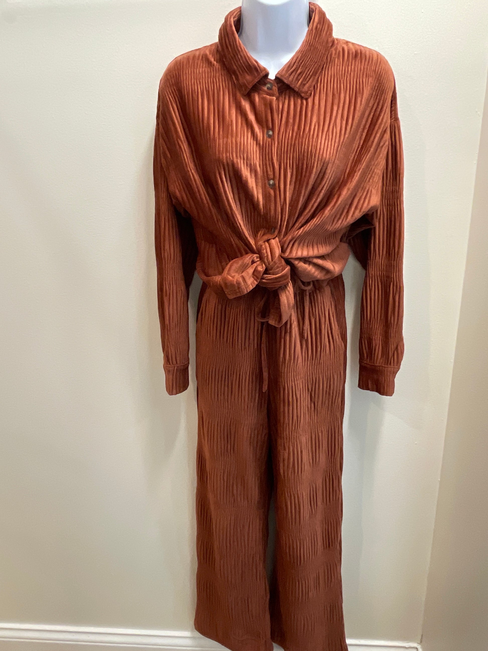 Crinkled Soft Velvet Comfy Oversized Shirt Top Very J