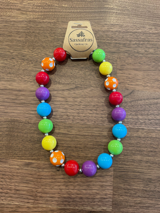 Kids Rainbow Bubblegum Bead Necklace The Twinkled Twig