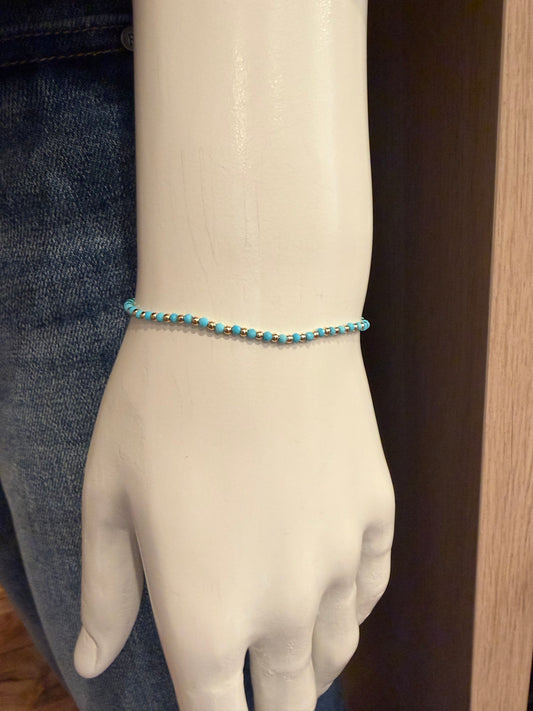 Turquoise Bead Stretch Bracelet