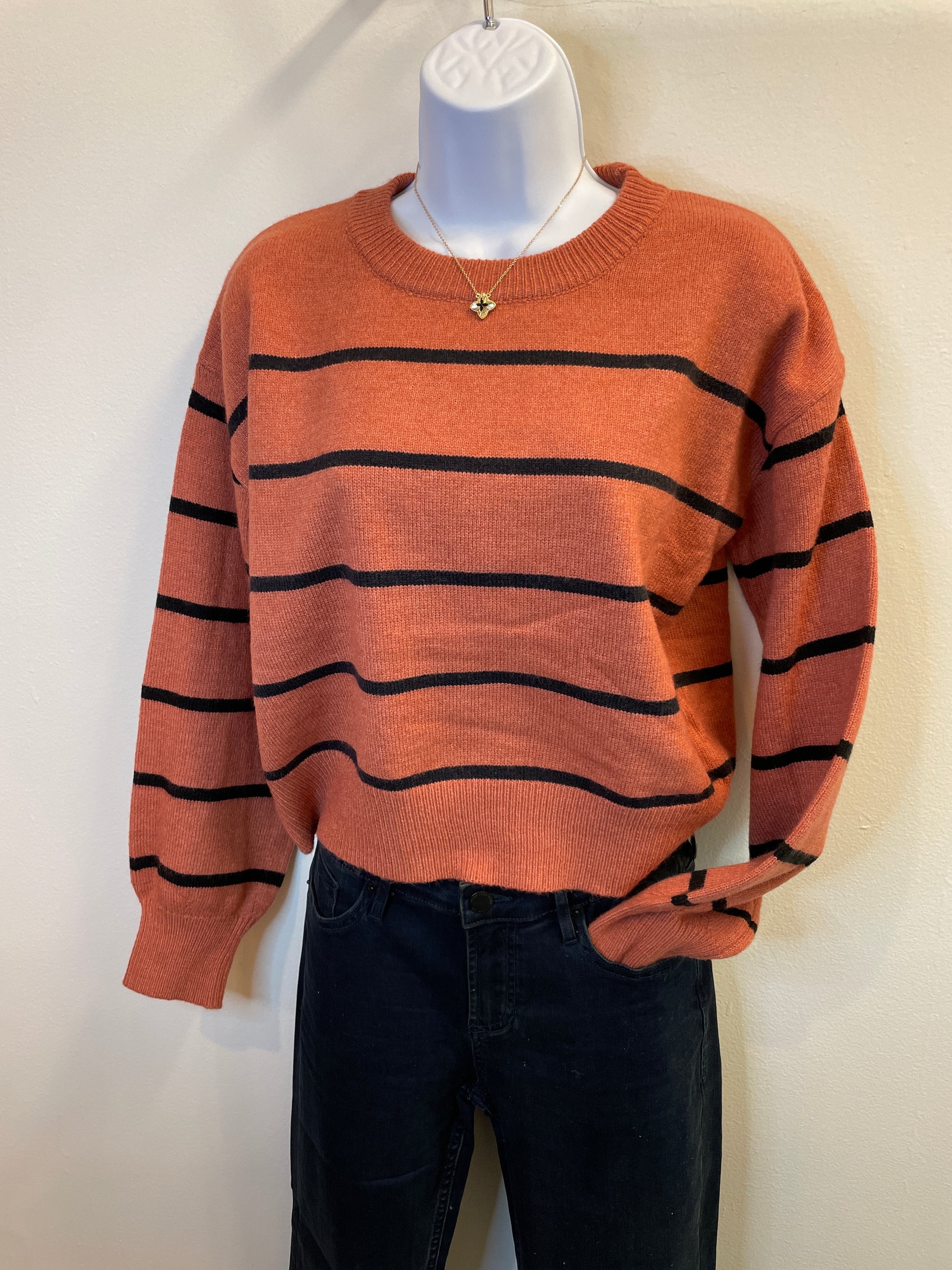 Crew Neck Stripe Sweater Dreamers by Debut