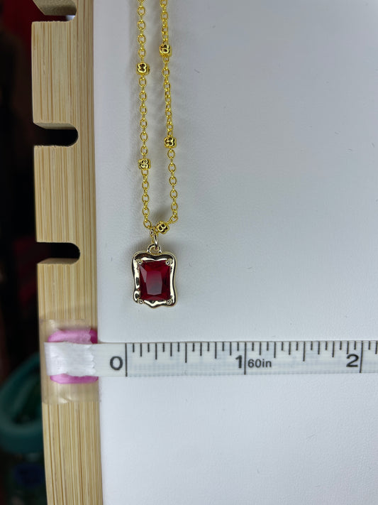 Medium Rectangle Dipped Edge Crystal Charm