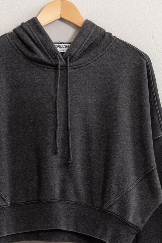 Drop Shoulder Cropped Hoodie HYFVE