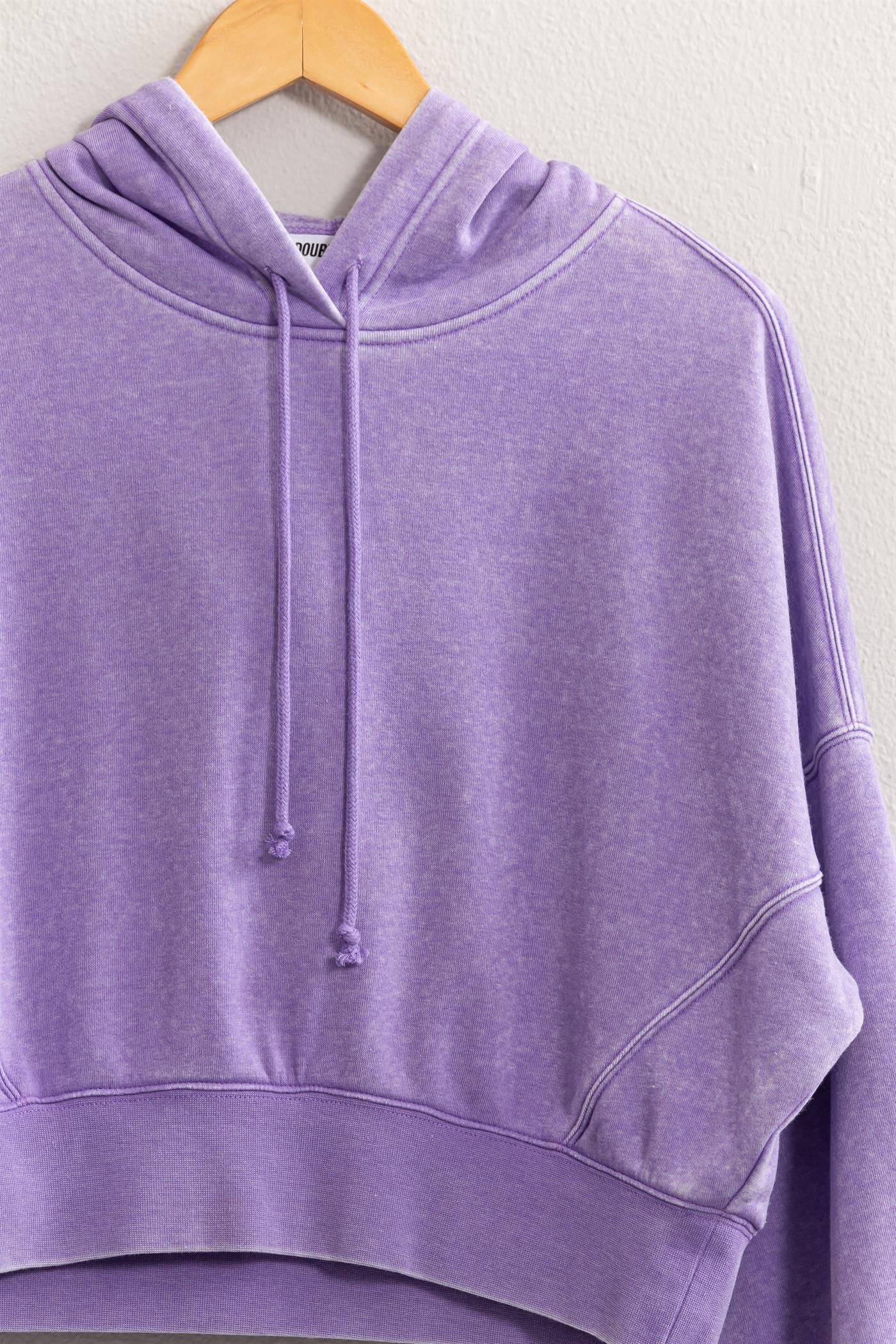 Drop Shoulder Cropped Hoodie HYFVE