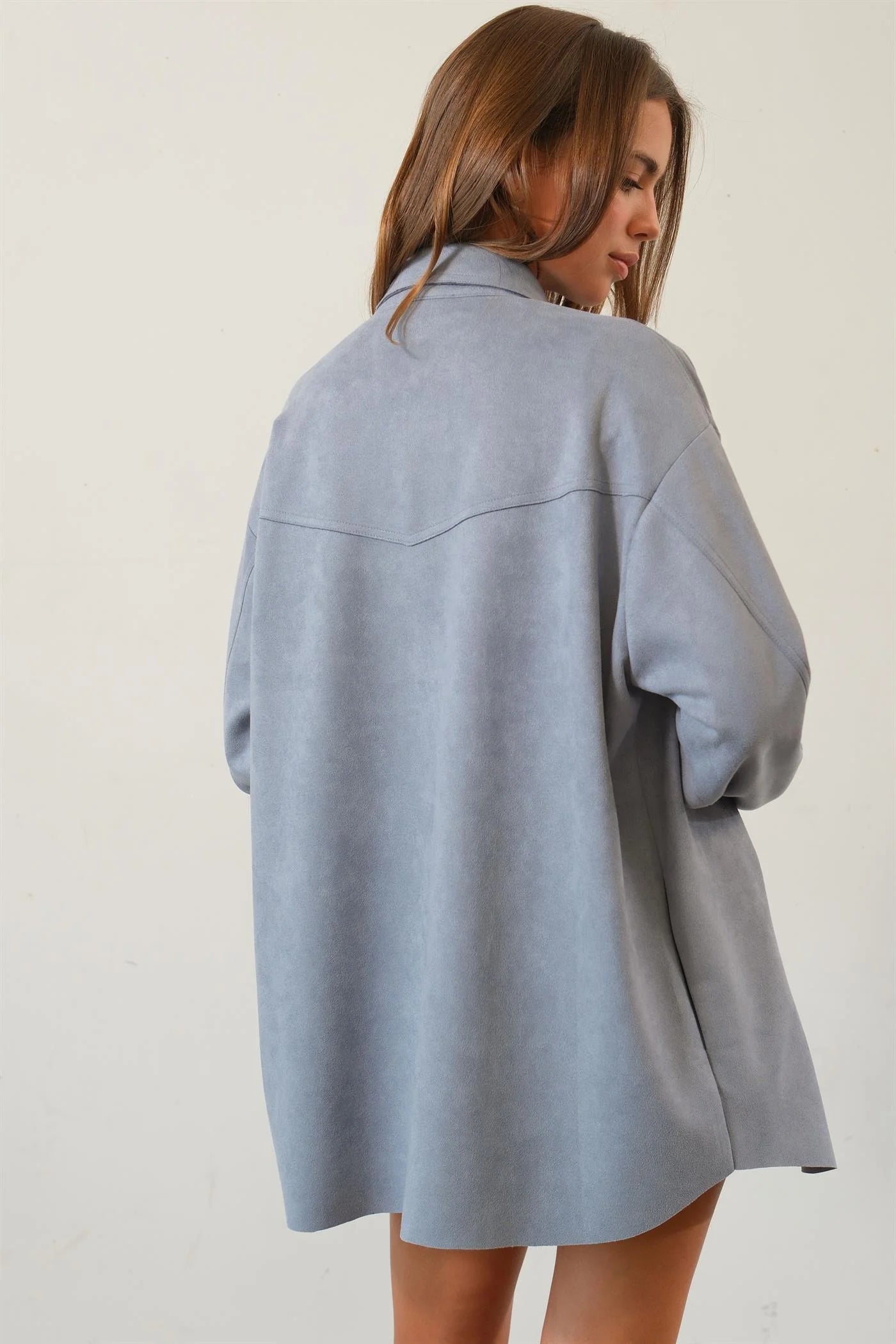 Oversized Suede Shirt with Pockets HYFVE
