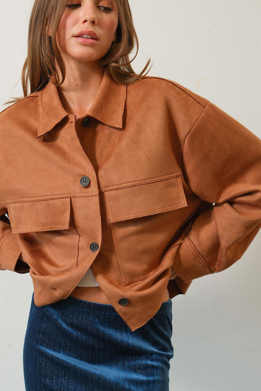 Suede Button Front Jacket HYFVE