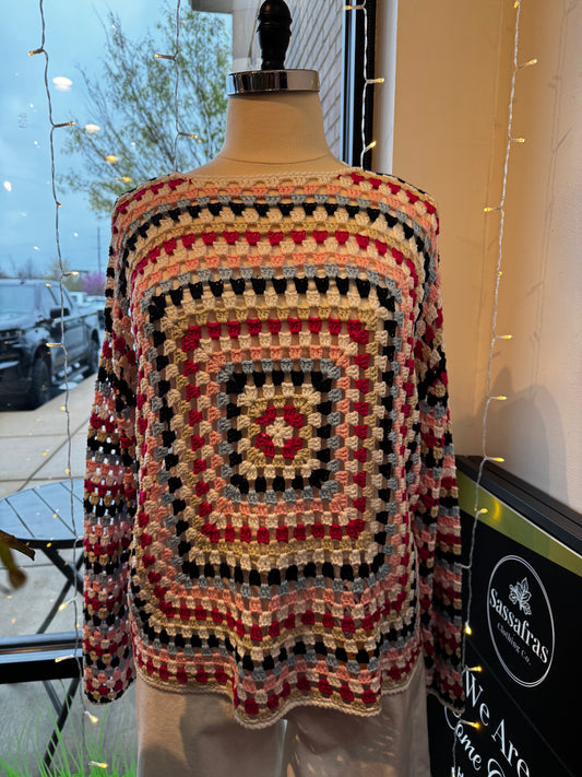 Long Sleeve Crochet Top