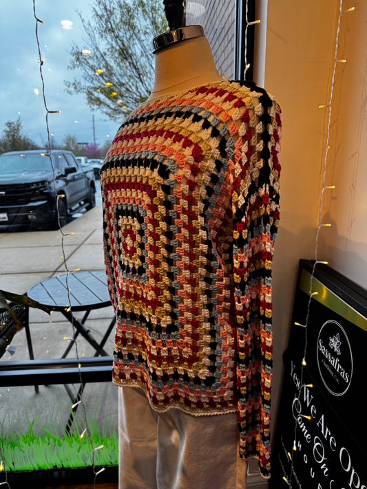 Long Sleeve Crochet Top