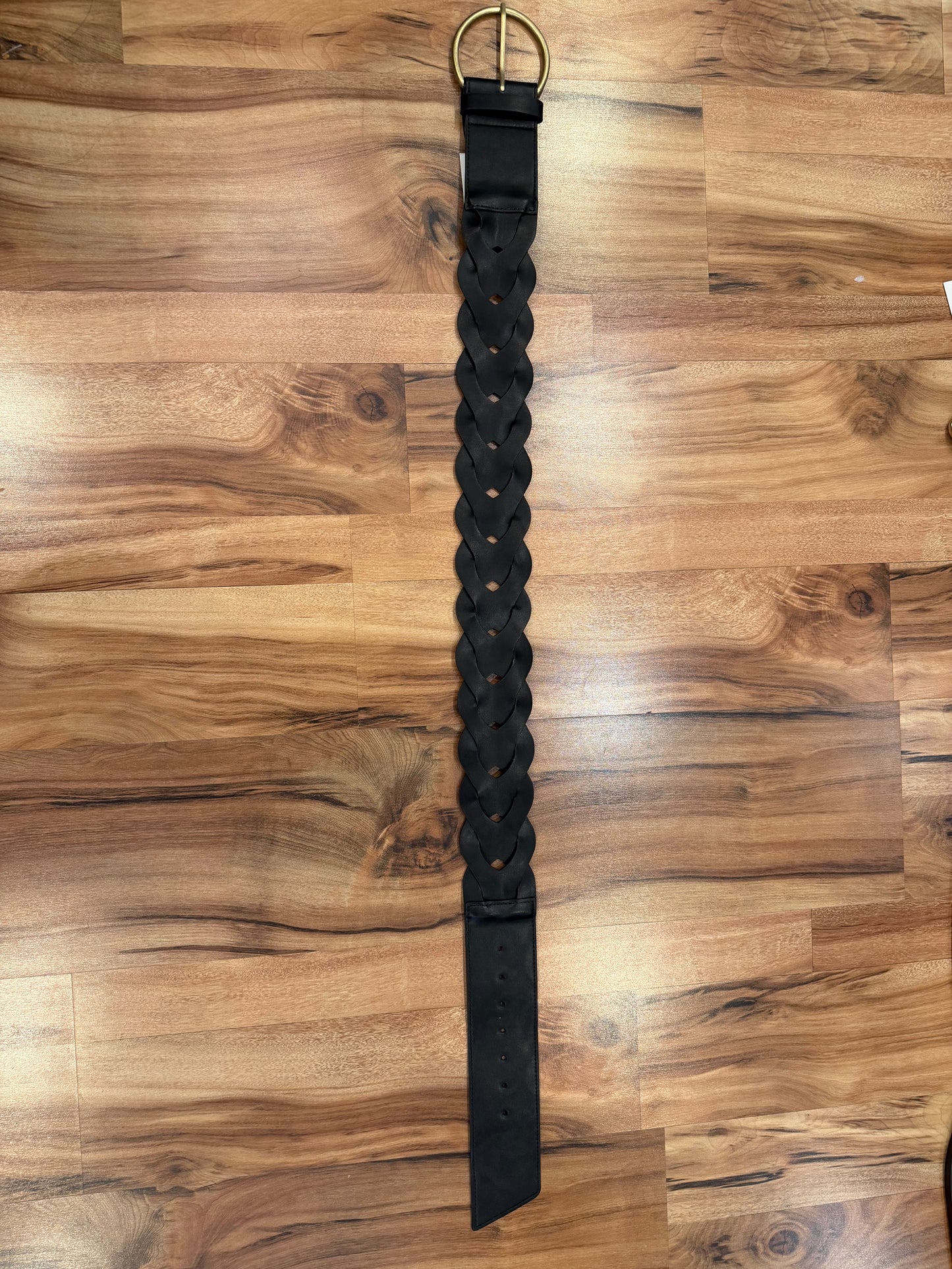Chevron Patterned Woven Tail Wide Belt