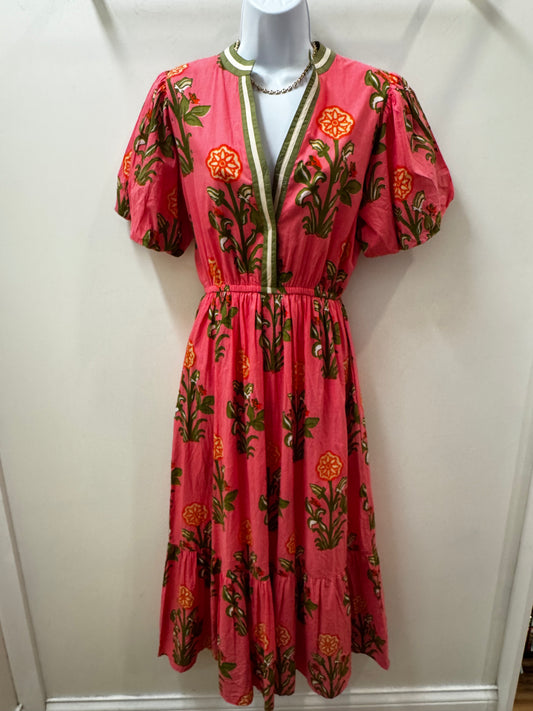 Floral Puff Sleeve Maxi Dress