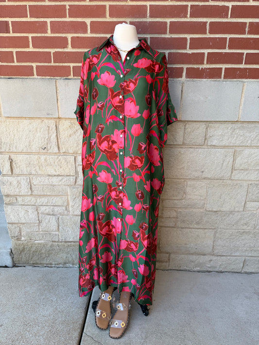 Tulip Trail Button Down Dress