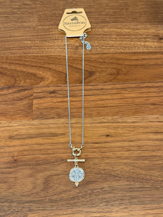 Two Tone Coin Necklace