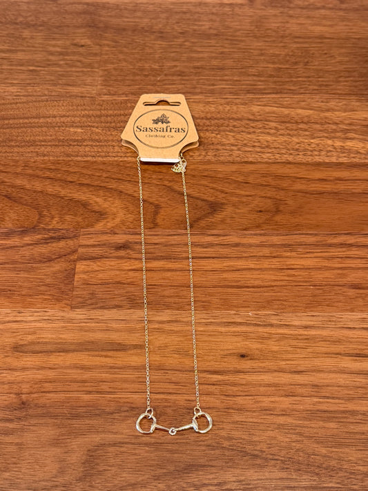 Gold Horse Bit Necklace