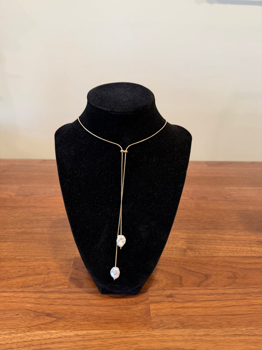 Adjustable Lariat Pearl Necklace