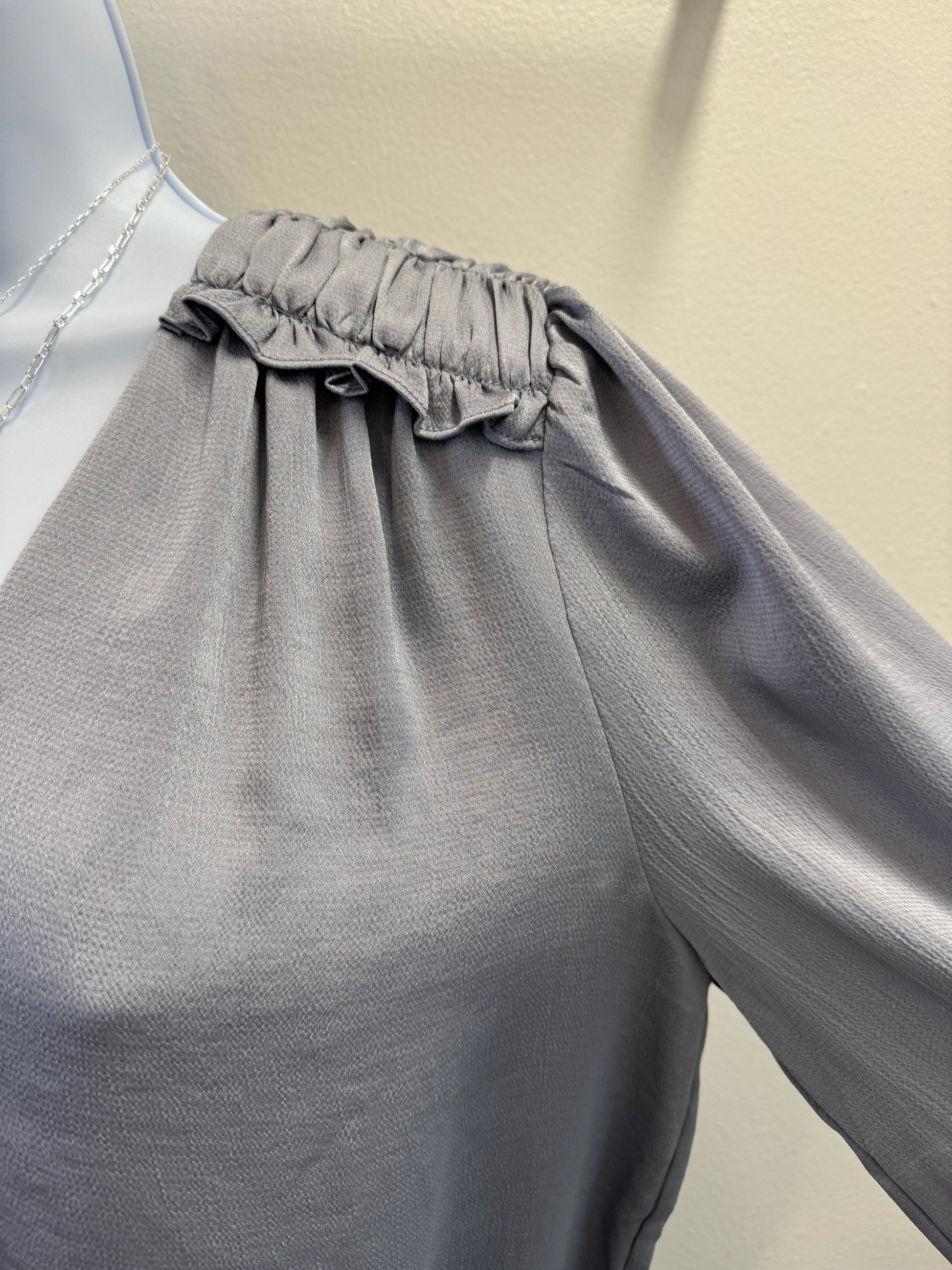 Long Sleeve Surplus Top with Ruffle Detail Current Air