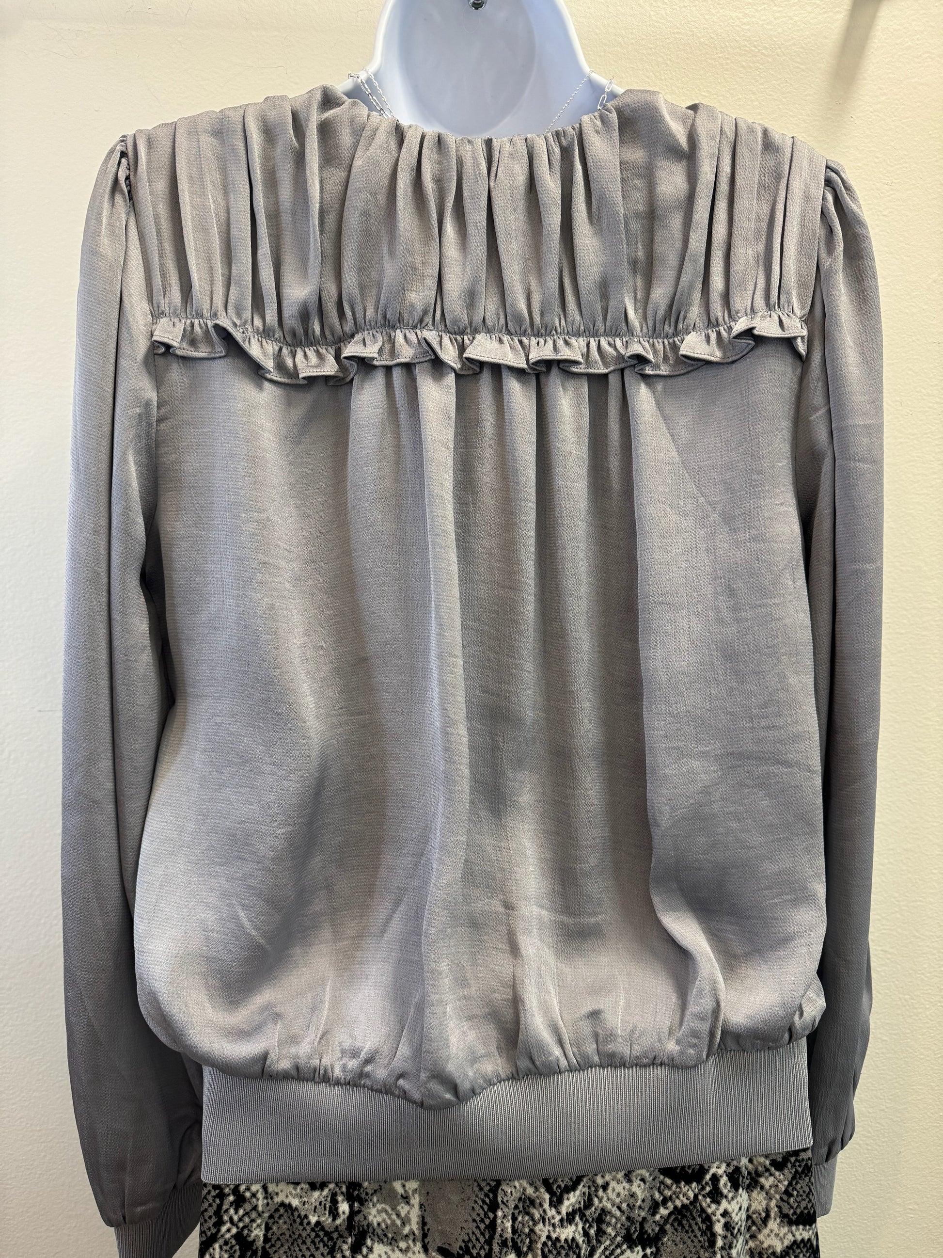 Long Sleeve Surplus Top with Ruffle Detail Current Air