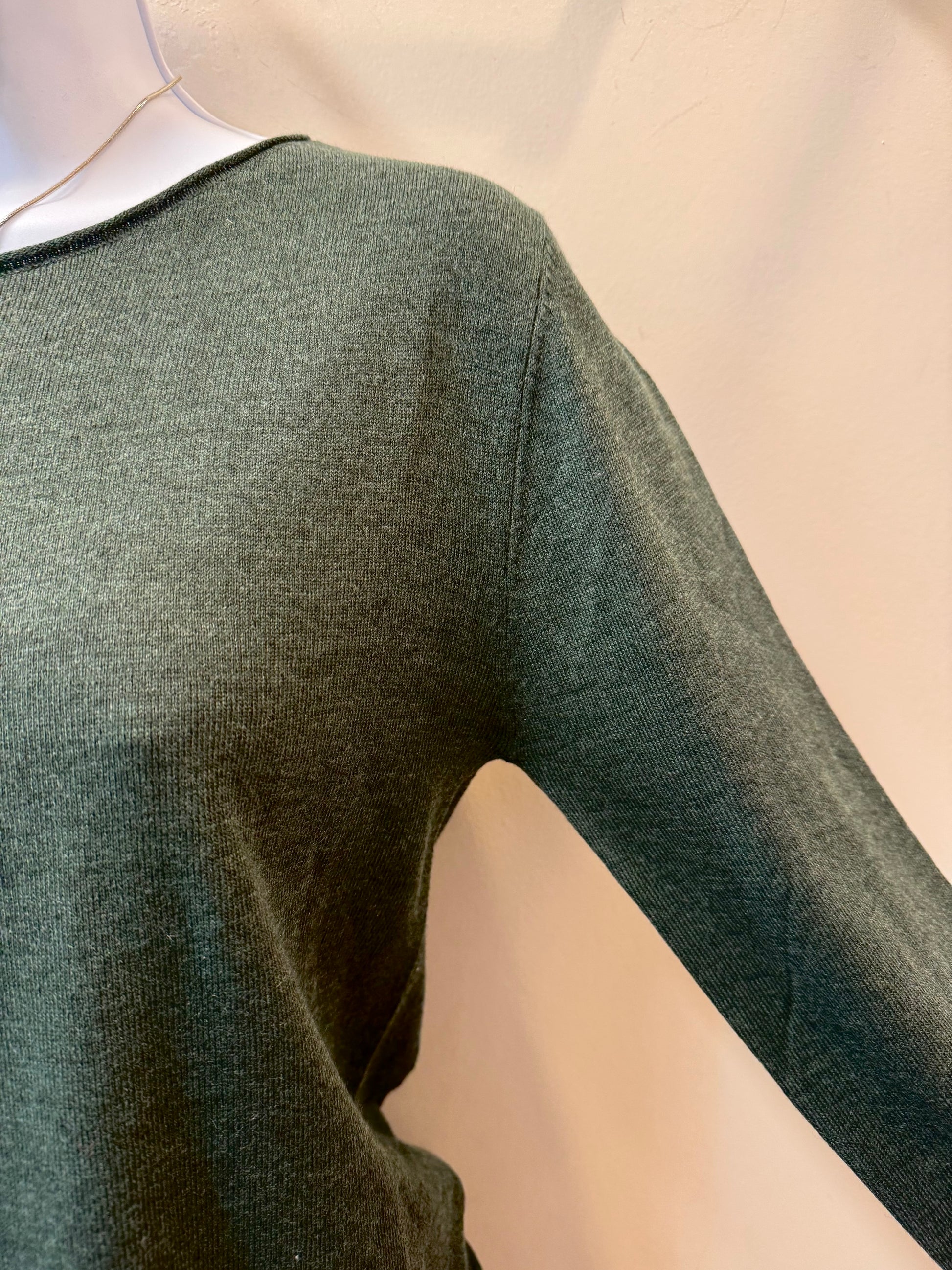 Lightweight Round Neck Sweater Wasabi + Mint