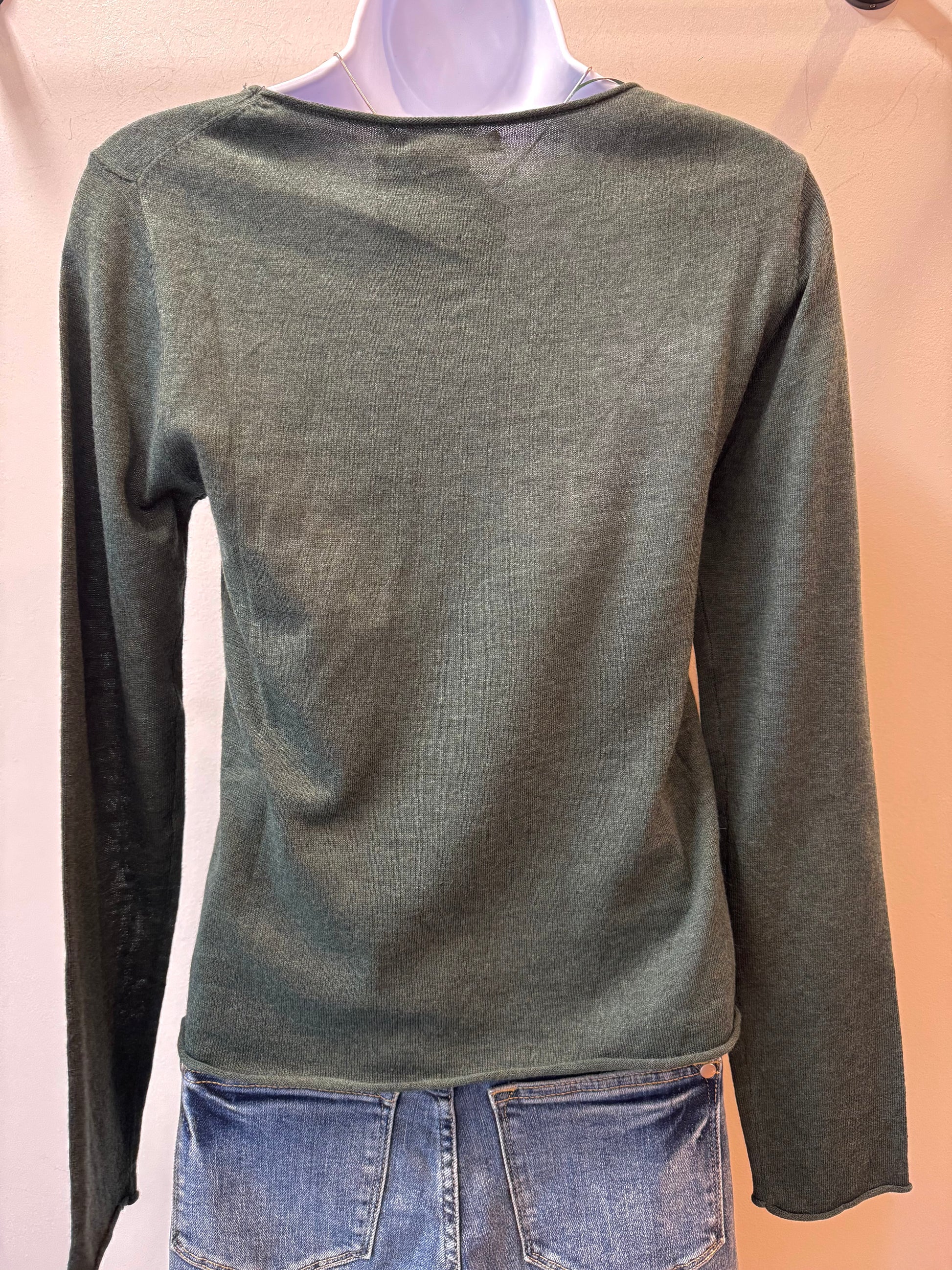 Lightweight Round Neck Sweater Wasabi + Mint