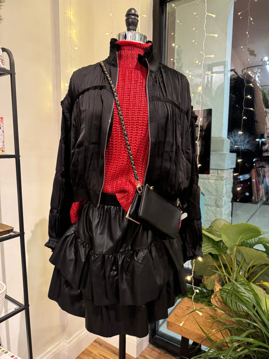 Long Sleeve Shirring Detail Jacket Current Air