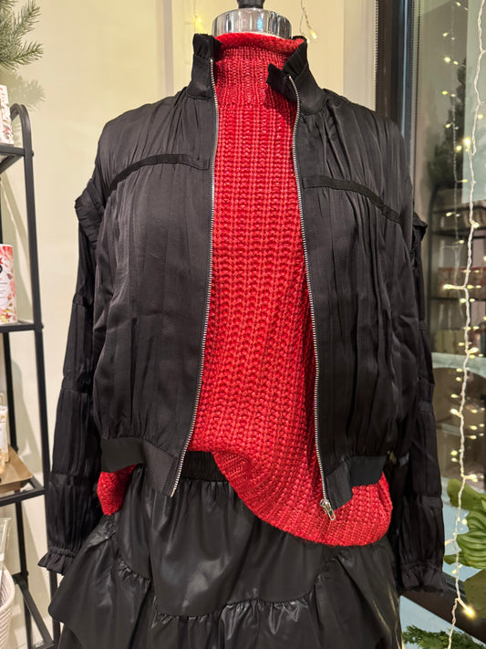 Long Sleeve Shirring Detail Jacket Current Air