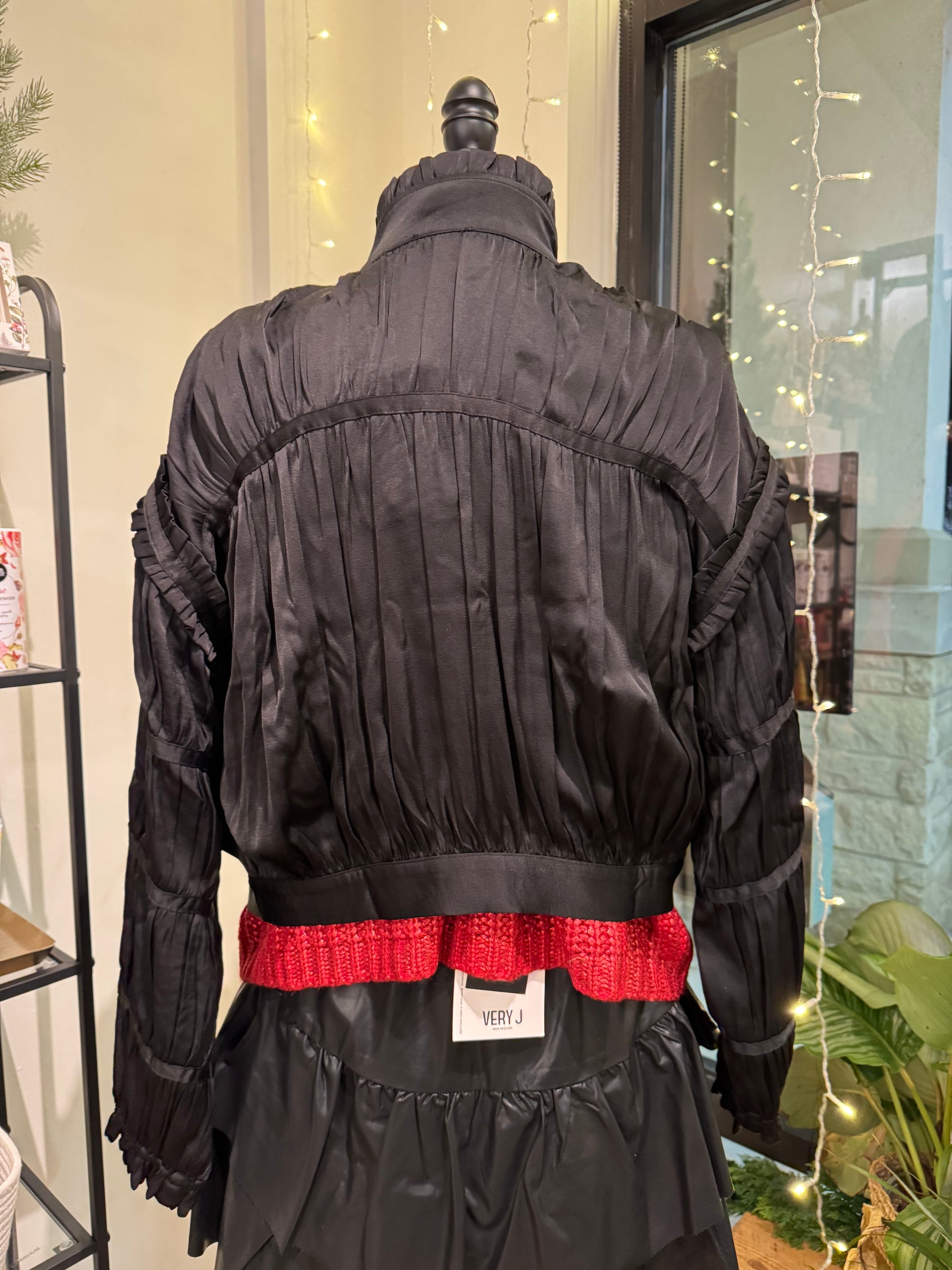 Long Sleeve Shirring Detail Jacket Current Air