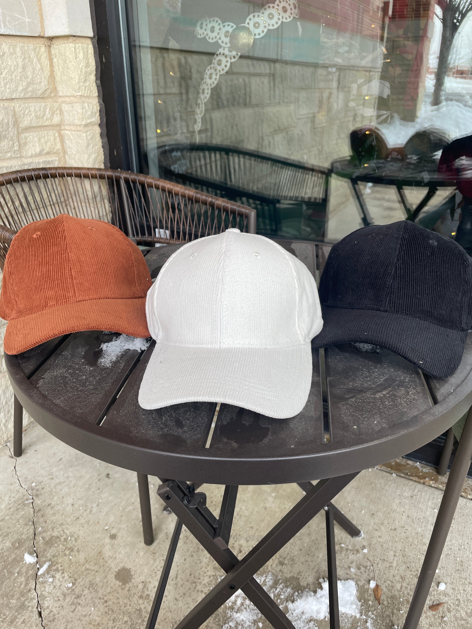 Ribbed Corduroy Baseball Hat Joia Accessories