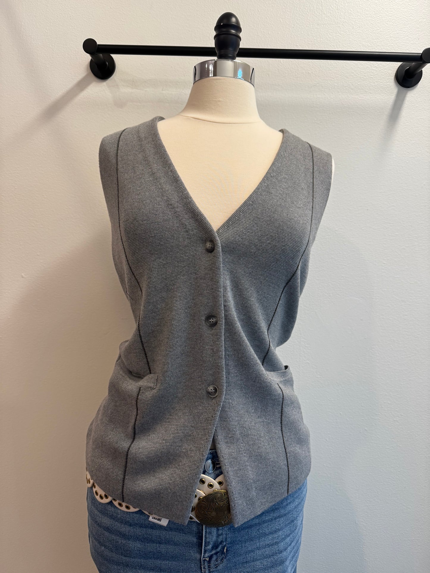 Button Down Front Sweater Vest
