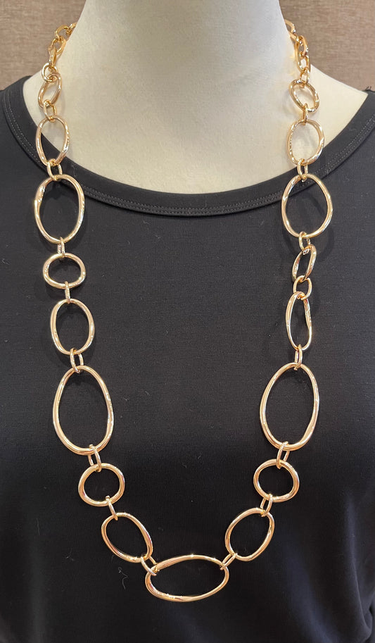 Long Organic Circle Necklace SOIREE LINE