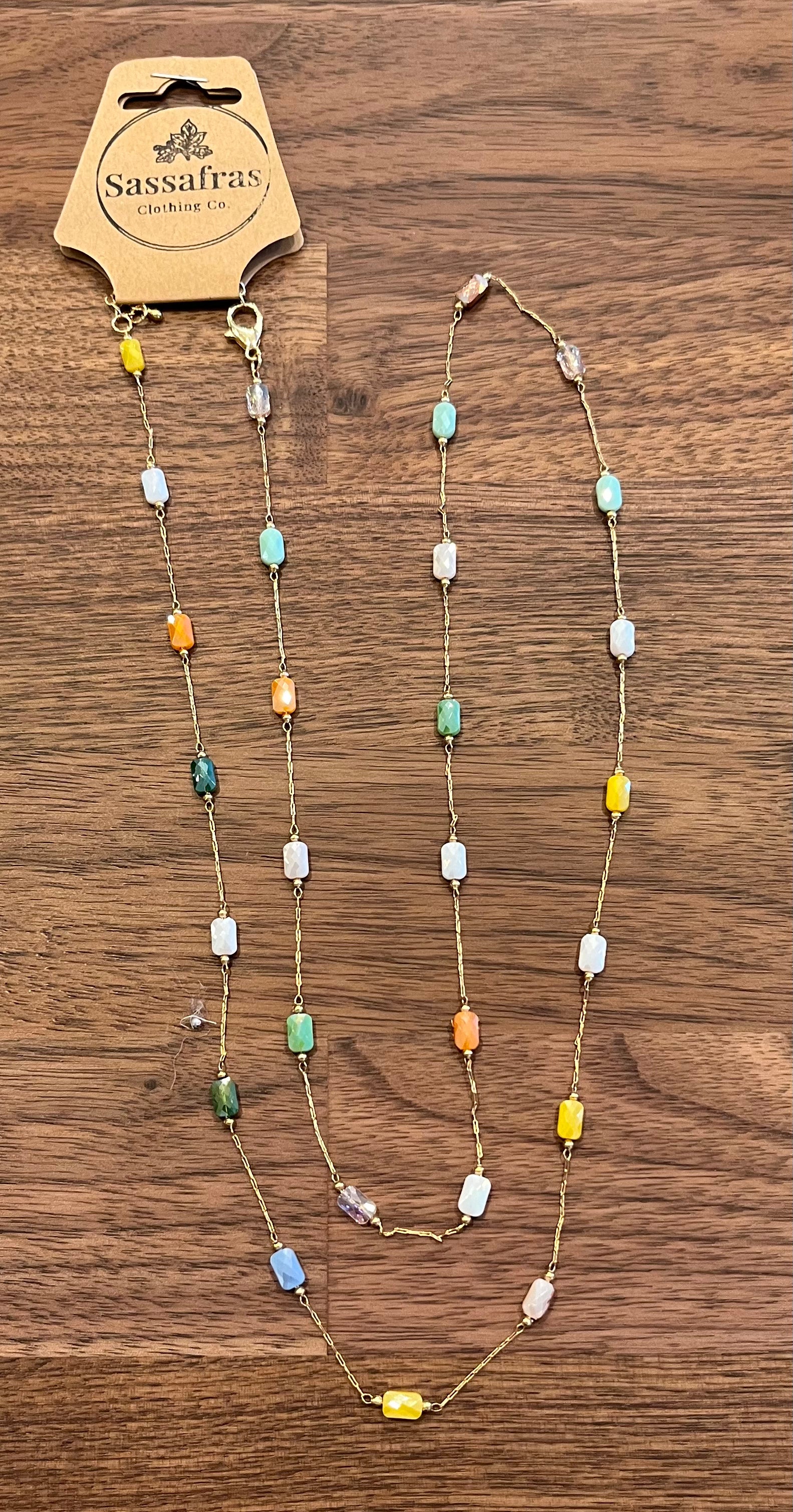 Colorful Stone Station Necklace SOIREE LINE