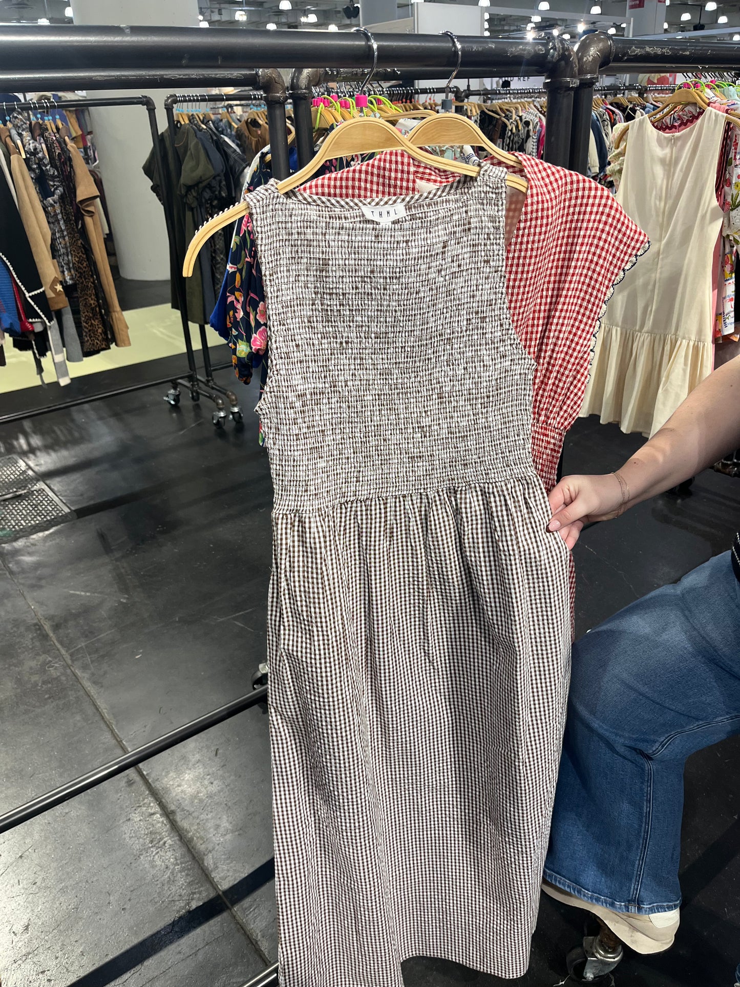 Smocked Top Gingham Dress