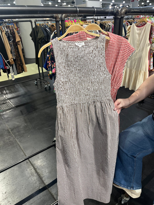 Smocked Top Gingham Dress
